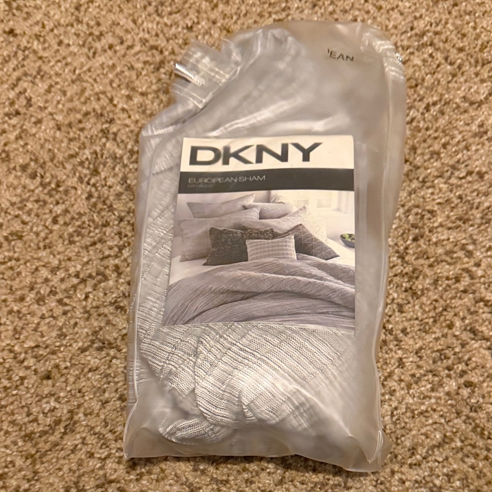 DKNY Silver European Pillow Sham